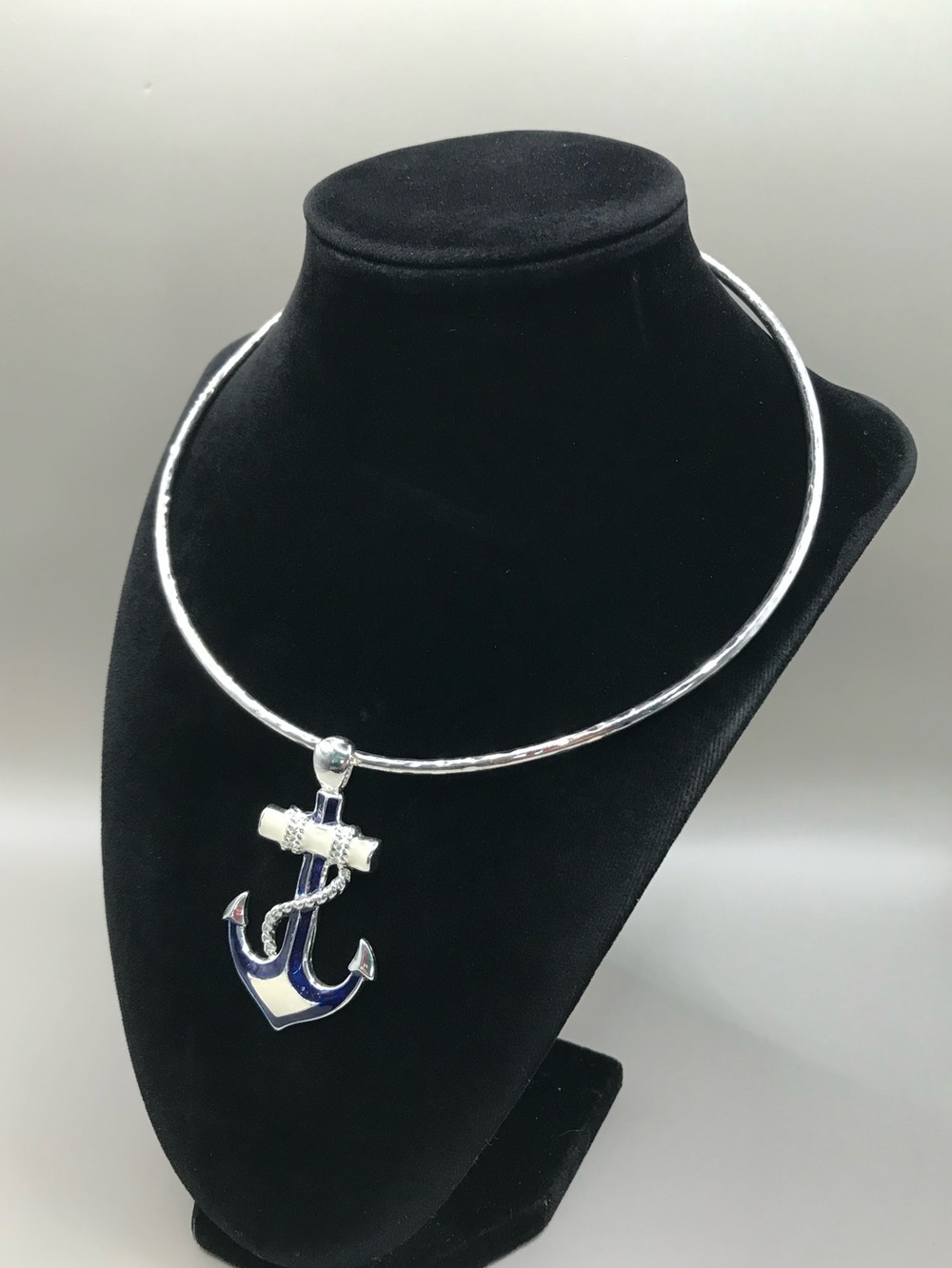 RLM “Robert Lee Morris” Silver-Tone Torque Paired with Anchor Pendant - Picture 3 of 6